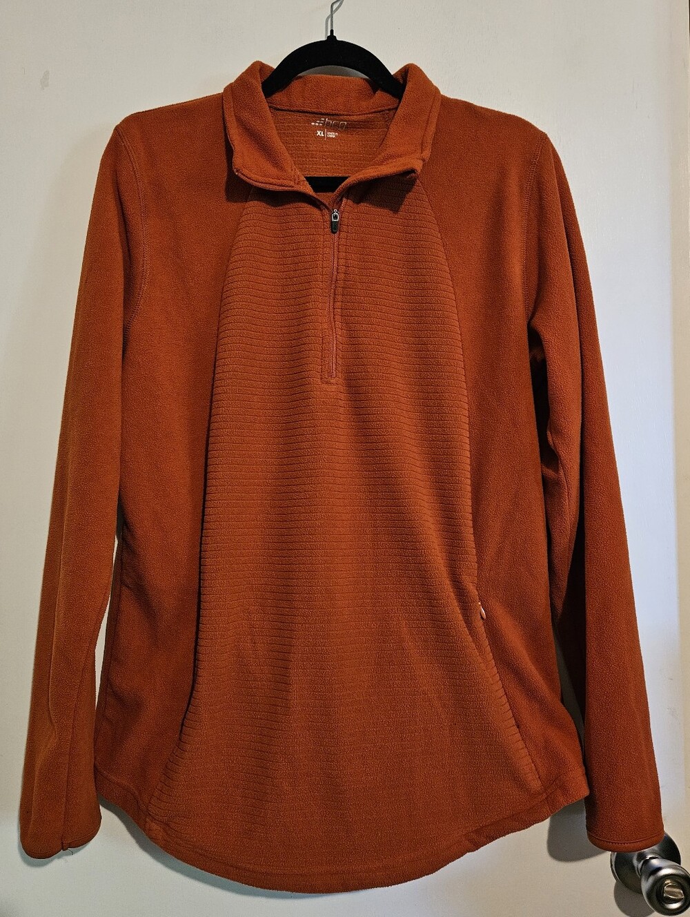 BCG by Academy Women's XL Orange Fleece Quarter Zip Curved Hem Pullover